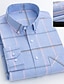 cheap Men&#039;s Dress Shirts-Men&#039;s Dress Shirt Light Pink Light Blue White Long Sleeve Plaid Button Down Collar Spring &amp;  Fall Wedding Office / Career Clothing Apparel Front Pocket