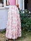 billige Chiffon skjørt-kvinners swing langt skjørt midiskjørt blonder lagdelt trykk blomster ensfarget daglig dato vår &amp;amp; sommer elegant lang sommer svart rosa blå oransje