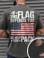 ieftine Tricou grafic pentru bărbați-Imprimeu Grafic Patriotic Steag Național Drak Gray Negru Alb Tricou Tricouri grafice Bărbați Grafic Amestec Bumbac Cămaşă De Bază Cămașă Mânecă scurtă Tricou confortabil Stradă Vacanță Vară