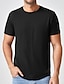 cheap Men&#039;s Plus Size Basic T-shirts-Men&#039;s Plus Size Big Tall T shirt Tee Tee Crewneck Black White Short Sleeves Outdoor Going out Plain / Solid Clothing Apparel Cotton Blend Streetwear Stylish Casual