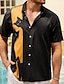preiswerte Bowlinghemden bedrucken-Herren Hemd Bowling-Shirt Knopfhemd Sommerhemd Lässiges Hemd Schwarz Kurze Ärmel Katze Grafik-Drucke Kargen Strasse Urlaub Tasche Bekleidung Modisch 1950s Freizeit Hawaiihemd