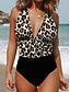 cheap One-pieces-Women&#039;s Swimwear One Piece Normal Swimsuit Printing Leopard Brown Bodysuit Bathing Suits Sports Beach Wear Summer