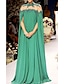 Χαμηλού Κόστους Βραδινά Φορέματα-βραδινό φόρεμα σε γραμμή κομψό φόρεμα επίσημο γαμήλιο καλεσμένο κόκκινο πράσινο φόρεμα αμάνικο ψηλό λαιμό φθινοπωρινό σιφόν καλεσμένων γάμου με απλικέ καθαρό χρώμα 2024