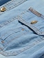 abordables chemises en jean pour hommes-Homme Chemise Chemise décontractée Chemise en jean Bleu Bleu de minuit manche longue Plein Col rabattu Plein Air du quotidien Poche avant Vêtement Tenue Mode Décontractées Confortable