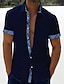 cheap Men&#039;s Casual Shirts-Men&#039;s Linen Shirt Summer Shirt Beach Shirt Black White Pink Short Sleeve Plain Lapel Spring &amp; Summer Hawaiian Holiday Clothing Apparel Pocket
