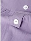 cheap Design Cotton &amp; Linen Dresses-Women&#039;s Smock Dress Midi Dress Cotton Linen Ruched Ruffle Trim Solid Basic Daily Crew Neck Short Sleeve Summer White Purple