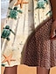 abordables Robes à motifs-Femme Imprimer Col V Robe mi-longue Tropique du quotidien Vacances Manche Courte Eté Printemps