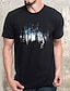 cheap Men&#039;s Plus Size T-shirts-Men&#039;s Plus Size Big Tall T shirt Tee Tee Crewneck Black Short Sleeves Outdoor Going out Print Landscape Clothing Apparel Cotton Blend Streetwear Stylish Casual