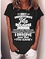 preiswerte T-Shirts für Damen-Damen T Shirt Buchstabe Text Täglich Wochenende Bedruckt Schwarz Kurzarm Basic Rundhalsausschnitt