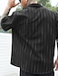 Недорогие Мужские повседневные рубашки больших размеров-Муж. Рубашка Кнопка рубашка Полоски Отложной Черный Большие размеры на открытом воздухе Отпуск С короткими рукавами Одежда Современный Ретро