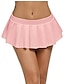 cheap Plain Skirts-Women&#039;s Skirt Mini Skirts Pleated Solid Colored Vacation Bar Summer Polyester Fashion Black White Pink