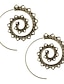 cheap Earrings-european and american new oval spiral earrings exaggerated swirl gear shape heart shape retro ear jewelry wholesale