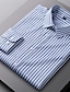 Χαμηλού Κόστους Ανδρικά πουκάμισα-Ανδρικά Επίσημο Πουκάμισο Μαύρο Θαλασσί Πράσινο του τριφυλλιού Μακρυμάνικο Ριγέ Απορρίπτω Άνοιξη &amp; Χειμώνας Γάμου Γραφείο / Καριέρα Ρούχα