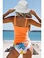 preiswerte Tankinis-Damen Normal Badeanzug Tankini 2 Stück Kurze Hosen Bademode 2 teilig Feste Farbe Strandbekleidung Sommer Badeanzüge
