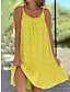 זול שמלות עם הדפס-בגדי ריקוד נשים שמלת חוף בגדי חוף שמלת מיני דפוס טרופי אופנתי פרחוני רצועות ספגטי ללא שרוולים מונח בצורה רפויה בָּחוּץ יומי שחור צהוב 2023 קיץ אביב S M L XL
