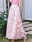 billige Chiffon skjørt-kvinners swing langt skjørt midiskjørt blonder lagdelt trykk blomster ensfarget daglig dato vår &amp;amp; sommer elegant lang sommer svart rosa blå oransje
