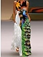 halpa Kuvioidut mekot-naisten riikinkukon höyhen eläin rento mekko pitkä mekko maxi mekko vaihtomekko kesämekko rento ulkoilu päivittäin viikonloppu taskuprintti hihaton v kaula mekko normaali istuvuus valkoinen keltainen
