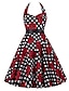 Χαμηλού Κόστους Πάρτι Φορέματα-γυναικεία ρετρό vintage φορέματα τσαγιού της δεκαετίας του 1950 midi φόρεμα πάρτι διακοπών εξώπλατη στάμπα floral halter αμάνικο κανονική εφαρμογή καλοκαίρι άνοιξη 2023 μαύρο λευκό s m l xl