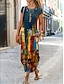 Χαμηλού Κόστους Print Φορέματα-Γυναικεία Καθημερινό φόρεμα Φλοράλ Γραφική Στάμπα Στρογγυλή Ψηλή Λαιμόκοψη Μακρύ φόρεμα Κλασσικό Καθημερινά Διακοπές Κοντομάνικο Καλοκαίρι Άνοιξη