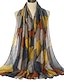 preiswerte Schals für Damen-Retro Pflanzendruck Schals Frauen Ginkgo Blatt Druck Schal und Wraps Laday Foulard Blume Hijab langer Stil Schal