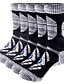 abordables chaussettes pour hommes-Homme 5 paires Chaussettes Chaussettes de compression Chaussettes de Randonnée Noir 1 Noir Couleur Coton Bloc de couleur Casual du quotidien Des sports Moyen Automne hiver Mode Confort