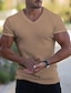 preiswerte Lässige T-Shirts für Herren-Herren T Shirt Muskelshirt Geripptes Strick-T-Shirt Glatt V Ausschnitt Outdoor Sport Kurze Ärmel Bekleidung Modisch Strassenmode Cool Casual