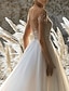 olcso Menyasszonyi ruhák-Tengerpart / Különleges helyszín Előírásos Esküvői ruhák A-vonalú Aszimmetrikus Rövid ujjú Udvariuszály Sifon Menyasszonyi ruhák Val vel Rakott Gyöngydíszítés 2024