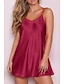 cheap Women&#039;s Nightgowns &amp; Sleepshirts-Women&#039;s Robes Gown Nightgown Sleepwear Patchwork Fashion Simple Hot Home Daily Bed Polyester Breathable Straps Sleeveless Backless Summer Spring Wine Red Fushcia