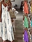 preiswerte Bedruckte Kleider-Damen A Linie Kleid skims dress Bedruckt Bedruckt Spaghetti-Träger Maxikleid Brautkleider schlicht Täglich Ärmellos Sommer Frühling