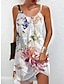 abordables Vestidos estampados-Mujer Vestido lencero Floral Estampado Con Tirantes Mini vestido Tropical Hawaiano Diario Vacaciones Sin Mangas Verano Primavera