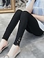 cheap Leggings-Women&#039;s Leggings Capri shorts Black White Grey Fashion Casual Daily Lace Comfort Solid Colored L XL 2XL 3XL 4XL