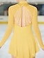 cheap Figure Skating-Figure Skating Dress Women&#039;s Girls&#039; Ice Skating Dress Outfits Light Yellow White Pink Open Back Mesh Spandex High Elasticity Competition Skating Wear Handmade Ice Skating Figure Skating