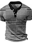 abordables Polo 3d-Hombre POLO Camiseta de golf Bloque de color Estampados Geometría Cuello Vuelto Amarillo Gris Exterior Calle Manga Corta Estampado Ropa Moda Design Casual Transpirable