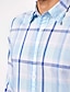 رخيصةأون زر قميص الرجال-رجالي قميص زر حتى القميص قميص صيفي قميص غير رسمي وردي بلاشيهغ أزرق أزرق فاتح كم طويل منقوش Lapel شارع عطلة جيب ملابس موضة وقت الفراغ ستايل هاواي