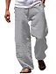 cheap Linen Pants-Men&#039;s Linen Pants Chinos Trousers Elastic Drawstring Design Fashion Streetwear Casual Daily Breathable Soft Outdoor Solid Color White Black Blue S M L