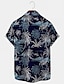 זול חולצת הוואי לגברים-חולצת קיץ הוואית לגברים חולצת קיץ חולצת קז&#039;ואל חולצת חוף חולצת חוף לבן ירוק חאקי שרוולים קצרים עץ קוקוס דש אביב&amp;amp; הדפס בגדי חג הקיץ הוואי