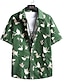 cheap Men&#039;s Summer Hawaiian Shirts-Men&#039;s Shirt Summer Hawaiian Shirt Button Up Shirt Summer Shirt Casual Shirt Green Short Sleeve Graphic Prints Shirt Collar Outdoor Going out Print Clothing Apparel Streetwear Stylish Casual
