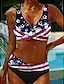 cheap Bikini Sets-Women&#039;s Swimwear Bikini Normal Swimsuit 2 Piece Printing National Flag Navy Blue Bathing Suits Sports Beach Wear Summer
