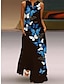 cheap Print Dresses-Women&#039;s Casual Dress Print V Neck Maxi long Dress Vacation Sleeveless Summer Spring