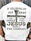 cheap Men&#039;s Graphic T Shirt-Easter Mens Graphic Shirt If You Bring Up My Past Should Know That Jesus Dropped The Charges 3D | Red Cotton Letter Wine Black White Tee Blend Cross T-Shirt Birthday