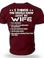 cheap Men&#039;s Graphic T Shirt-Men&#039;s T shirt Tee Graphic Tee Casual Style Classic Style Cool Shirt 5 Things You Should Know About My Wife Graphic Prints Daddy Family Crew Neck Clothing Apparel Hot Stamping Street Vacation Short