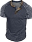 abordables T-shirts décontractés pour hommes-Homme Chemise Henley Shirt Plein Mince Plissé Henley Plein Air Vacances Manches courtes Manche plissée Vêtement Tenue Design basique Moderne contemporain