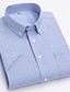 cheap Men&#039;s Dress Shirts-Men&#039;s Shirt Dress Shirt Oxford Shirt Light Blue White Blue khaki Short Sleeve Striped Turndown Spring &amp;  Fall Wedding Office &amp; Career Clothing Apparel Print