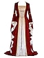 cheap Medieval-Women&#039;s Renaissance Dress Medieval Costume Velvet Trumpet Sleeve Queen Dresses Outlander Plus Size Retro Vintage Long Sleeve Floor Length