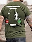Недорогие Мужская графическая футболка-мужская футболка футболка футболка с рисунком смешной полиэстер / смесь хлопка рыболовная кошка круглый вырез черный синий армейский зеленый серый хаки красный на открытом воздухе повседневная одежда