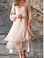 Χαμηλού Κόστους σχέδιο βαμβακερά &amp; λινά φορέματα-Γυναικεία Καθημερινό φόρεμα Φόρεμα από βαμβακερό λινό Φόρεμα ριχτό από τη μέση και κάτω Μίντι φόρεμα Μείγμα Βαμβακιού Βασικό Καθημερινό ΕΞΩΤΕΡΙΚΟΥ ΧΩΡΟΥ Καθημερινά Διακοπές Στρογγυλή Ψηλή Λαιμόκοψη
