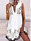 cheap Midi Dresses-Women&#039;s Casual Dress Tank Dress Summer Dress Print Tassel Fringe Ruched V Neck Mini Dress Active Fashion Outdoor Street Sleeveless Loose Fit White Summer Spring S M L XL