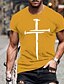 cheap Men&#039;s Graphic T Shirt-Cross Casual Mens 3D Shirt | Red Summer Cotton | Tee Men&#039;S Graphic Blend Big And Tall Esencial Short Sleeve Comfortable Vacation