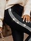 levne společenské dámské kalhoty-Dámské Kalhoty Legíny Polyester Rozparek Plná délka Černá