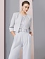 cheap Mother of the Bride Pantsuits-Jumpsuit / Pantsuit 3 Piece Mother of the Bride Dress Formal Wedding Guest Elegant Scoop Neck Ankle Length Chiffon Lace Sleeveless with Appliques 2024